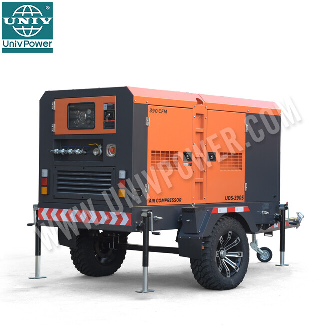 390CFM China Fabricação Compressor de Ar Portátil De Parafuso Do Motor Diesel Para Vários Cenários Usando